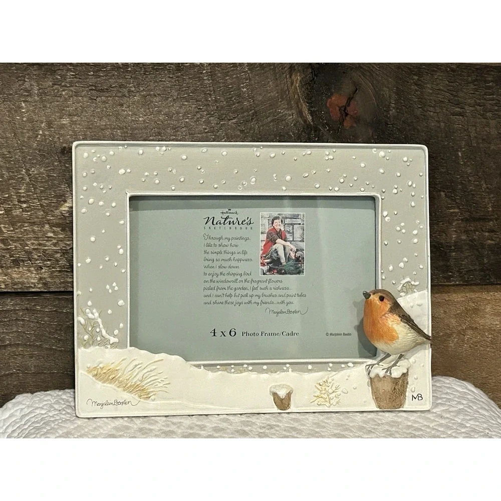 Hallmark Marjolein Bastin Picture Frame Natures Sketcbook 4x6 Birds New